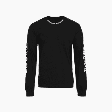 크롬하츠 넥 스크립트 로고 포켓 블랙 롱슬리브 CH Neck Script Logo Pocket Long Sleeve T-Shirt
