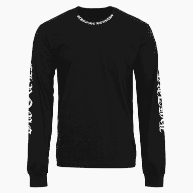 크롬하츠 넥 스크립트 로고 포켓 블랙 롱슬리브 CH Neck Script Logo Pocket Long Sleeve T-Shirt